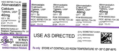 60760-734 - ATORVASTATION 60760 734 30